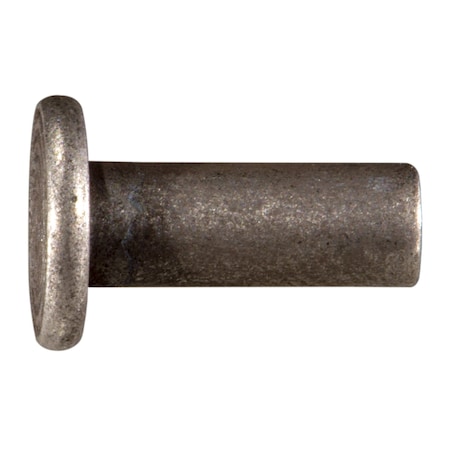 Midwest Fastener Solid Rivet, Flat Head, 3/16 in Dia., 1/2 in L, Steel Body, 15 PK 932501
